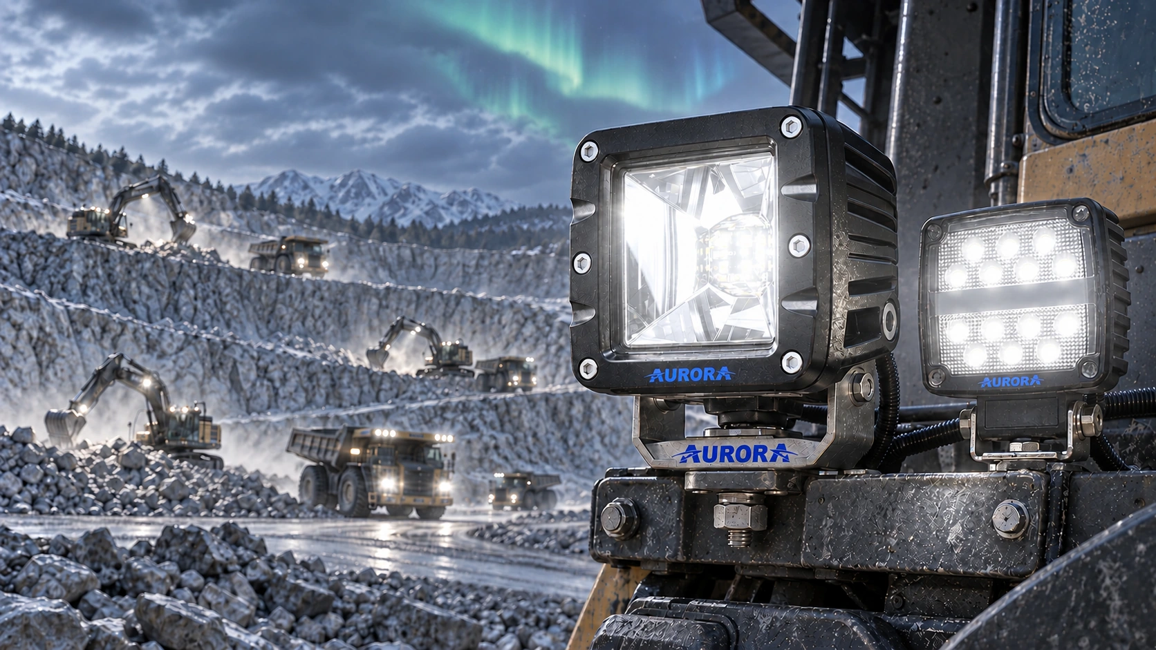 Aurora mining work lights