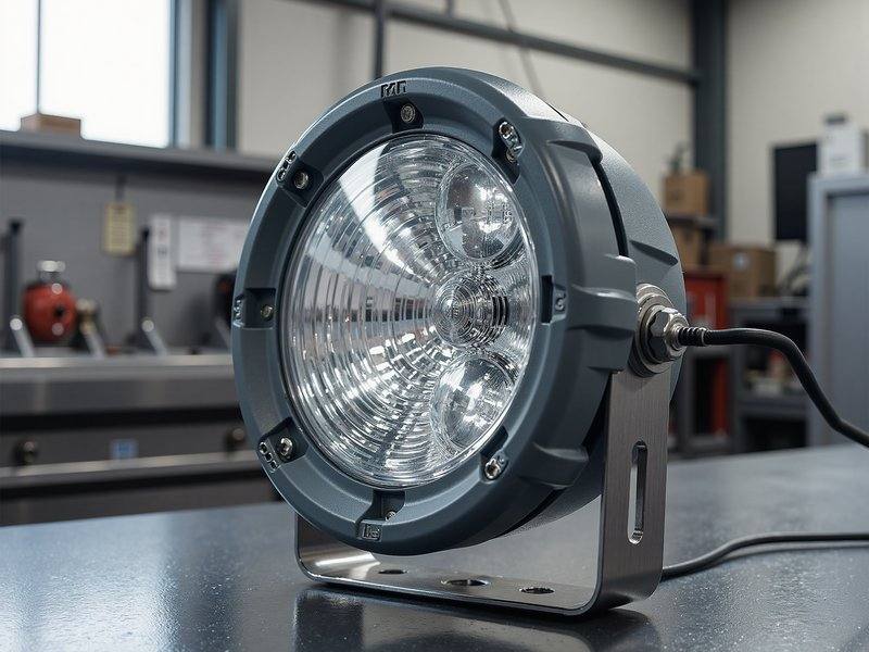 Aurora IP69K LED work light engineered for construction equipment — 9-32V wide voltage, 3-axis vibration validated