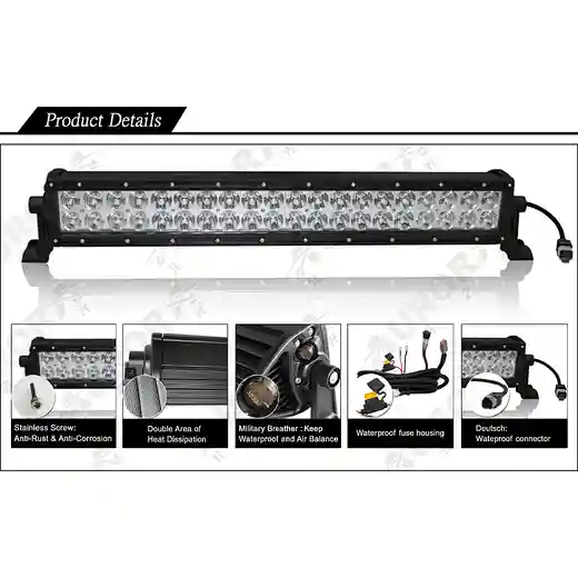 Aurora brightness IP69K 4 inch dual row car off road light bar for atv parts