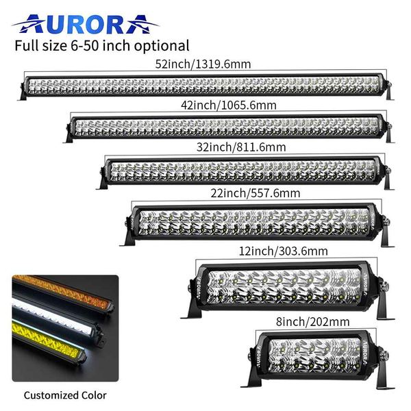 AURORA D6D1 Dual Row SAE Approved LED Light Bar