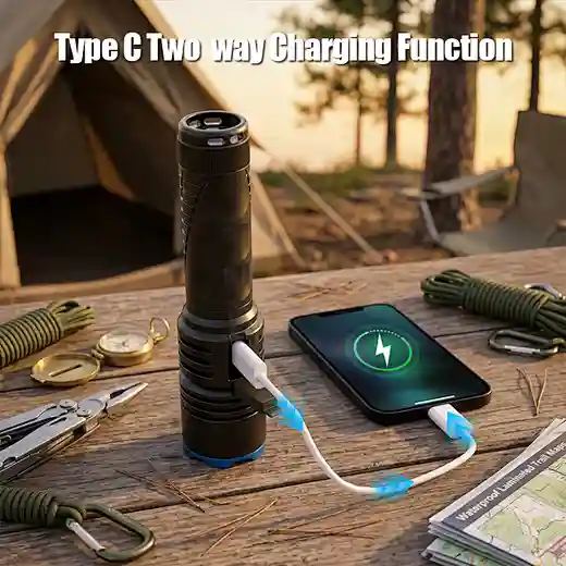 Aurora Multi-function  EDC Flashlight Zoomable  Torch Light Camping Portable Led