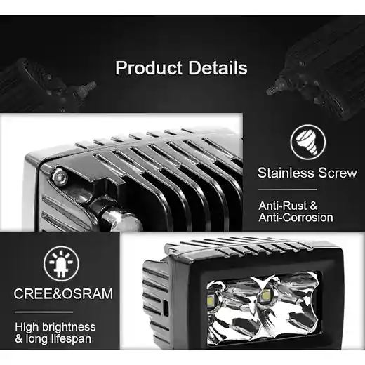10W 2 Inch Car Interior Light Aurora High Quality Led 4X4 Light Bar Offroad Usag