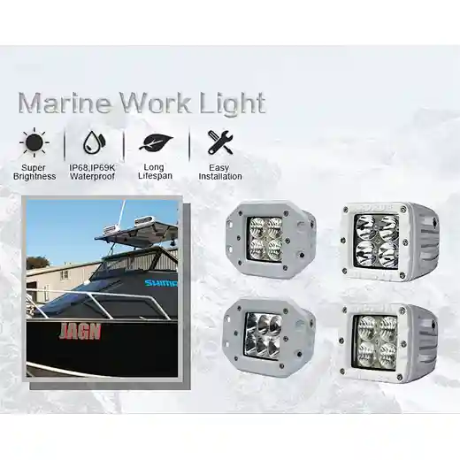 IP69K ATV Motorcycle Marine Flush Mount Pod Lights Led Work Light