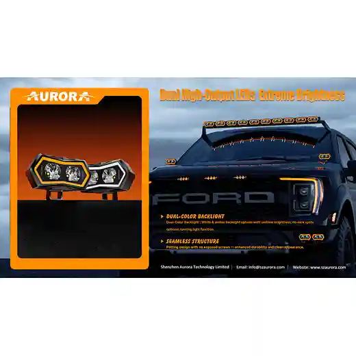 Aurora 2026 New Design Dual Color Led Driving Fog Light for Offroad Truck