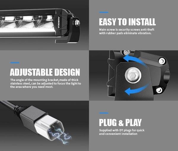 AURORA S10 Alien Shape LED Light Bar with Dual DRL
