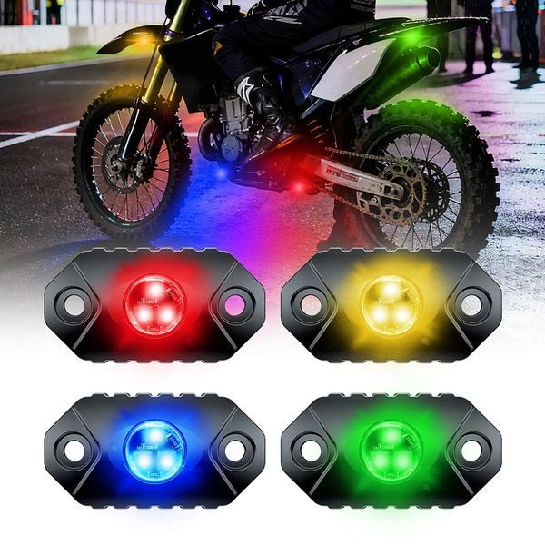 Aurora  LED Multi-color  IP69K RGB  Motorcycle LED Rock Lights