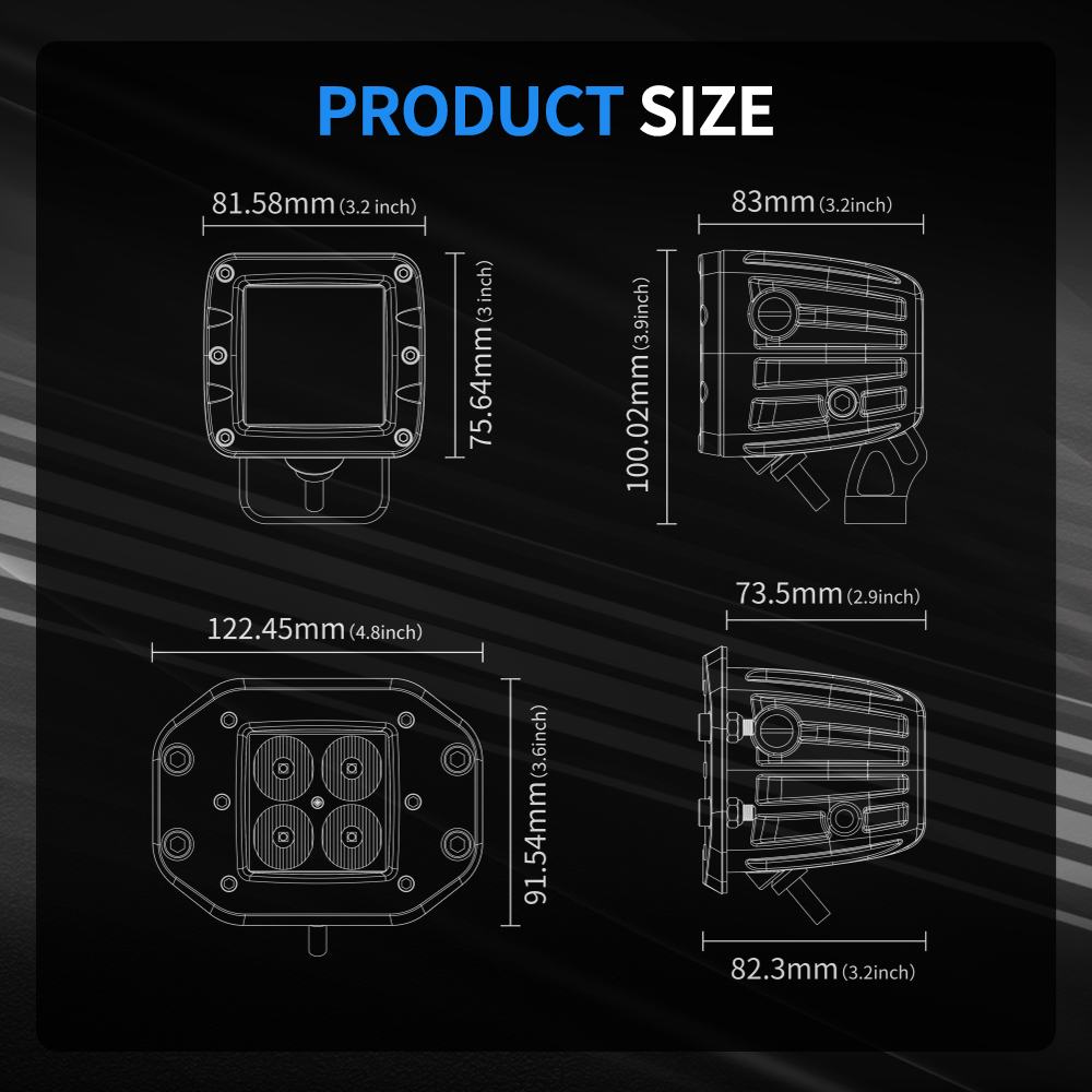 AURORA 2-P4D1 W Series Spot LED Work Light