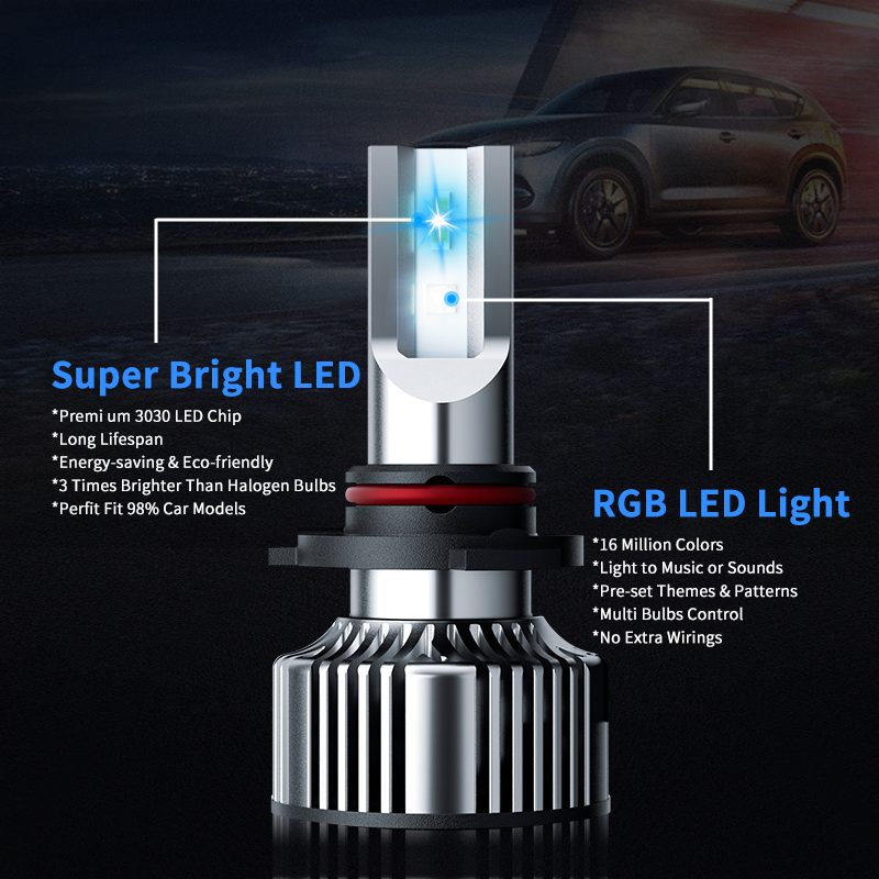 AURORA F2C RGB LED Headlight Bulbs