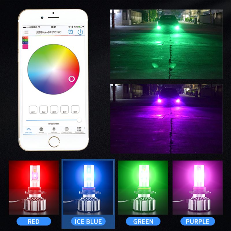 AURORA F2C RGB LED Headlight Bulbs