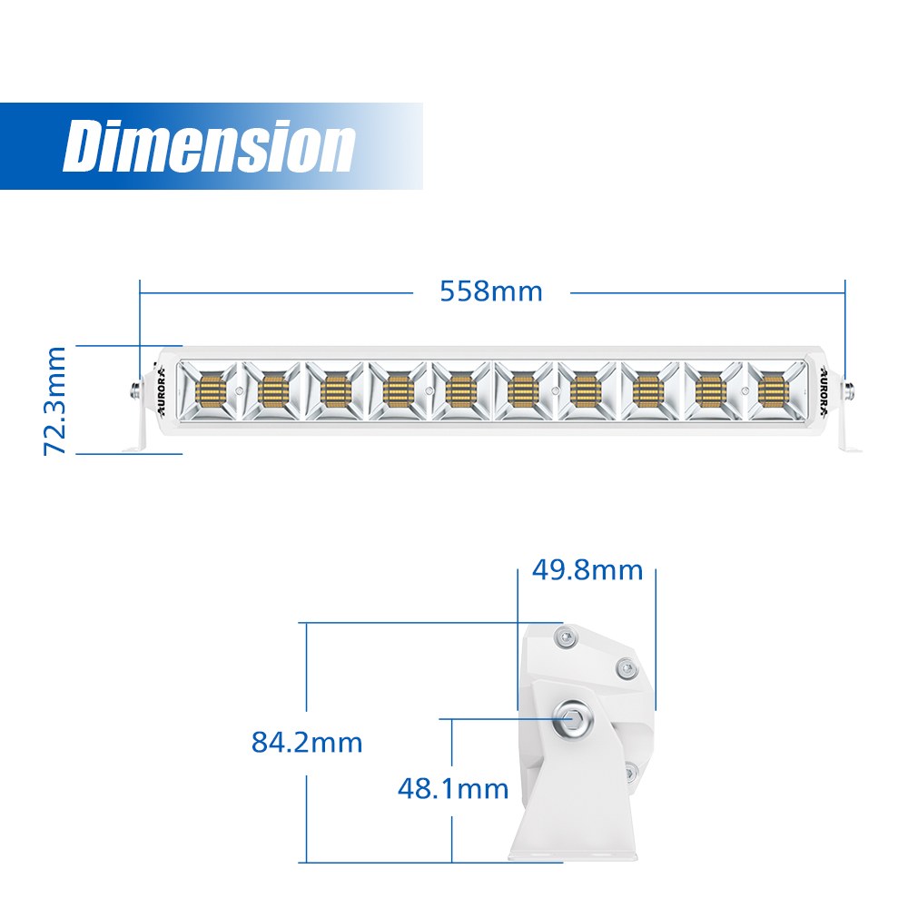 AURORA M-DY-D6BA-20 Marine Series Bowfishing LED Light Bar