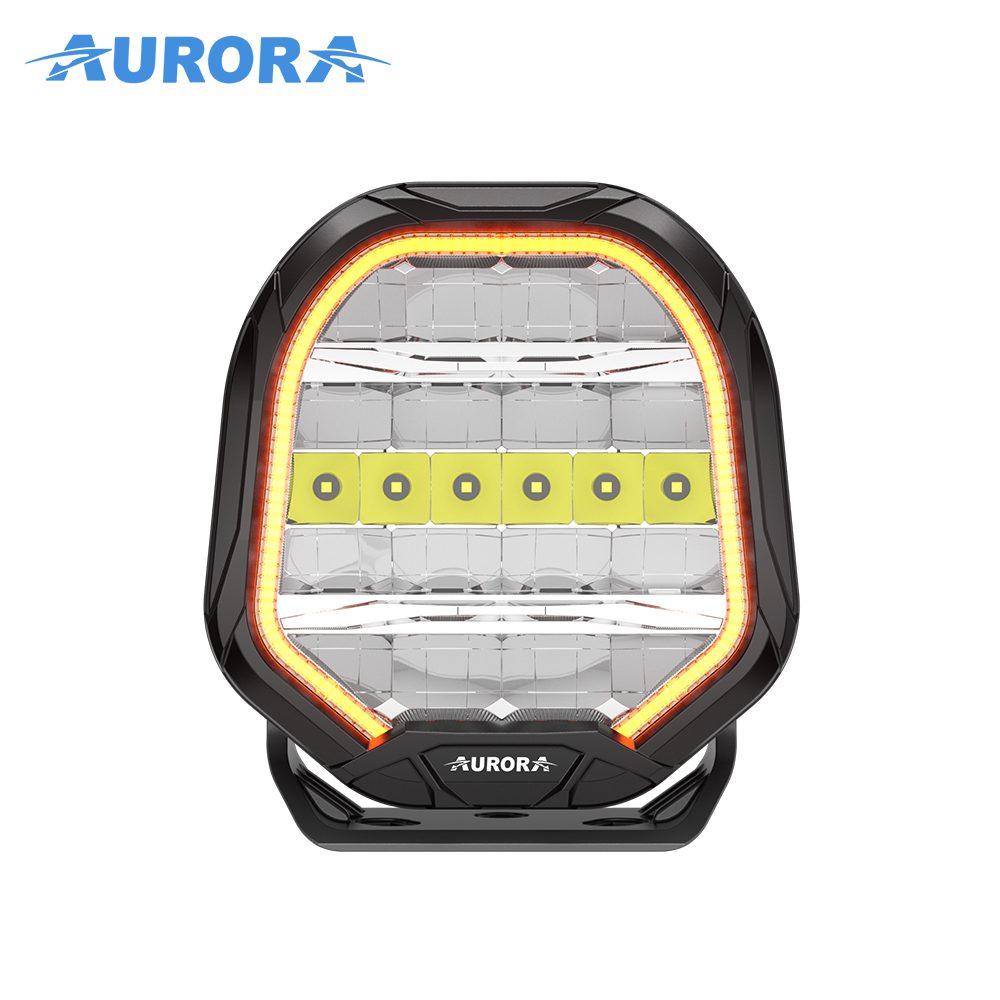 AURORA P-R-7-R15Y-AW with white/amber backlits LED Driving Lights