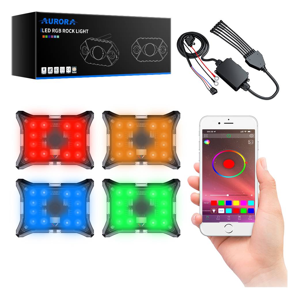AURORA Single Pack Y3-D4 Single Pack Wireless Control RGBW Chips Rock light